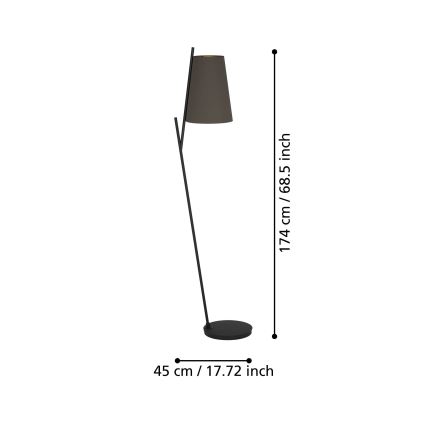 Eglo - Podna lampa 1xE27/40W/230V braon