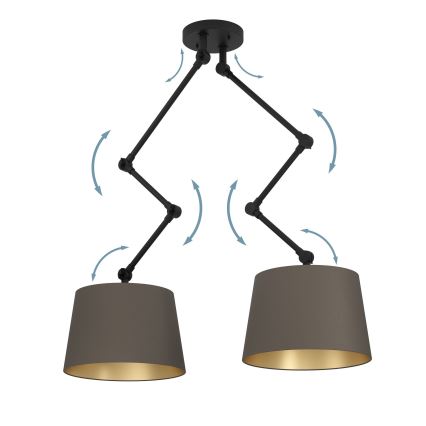 Eglo - Viseći luster 2xE27/40W/230V braon