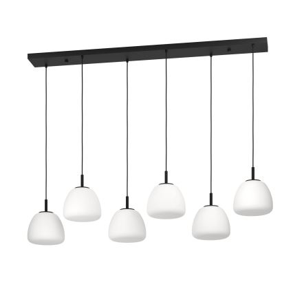 Eglo - Luster na sajli 6xE27/40W/230V crno