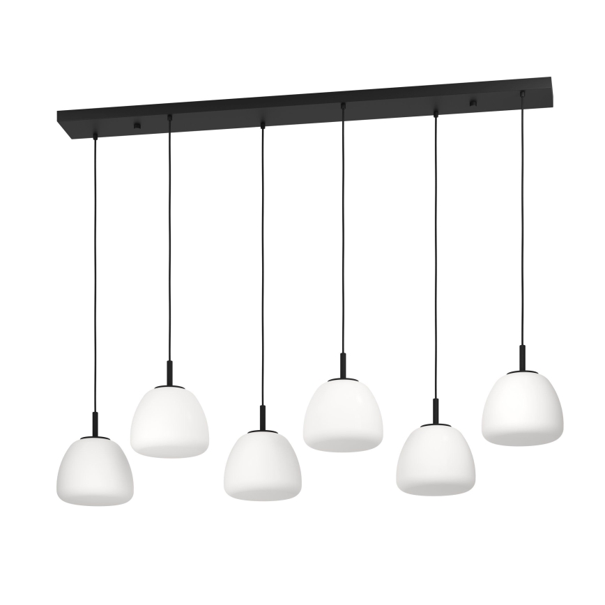 Eglo - Luster na sajli 6xE27/40W/230V crno
