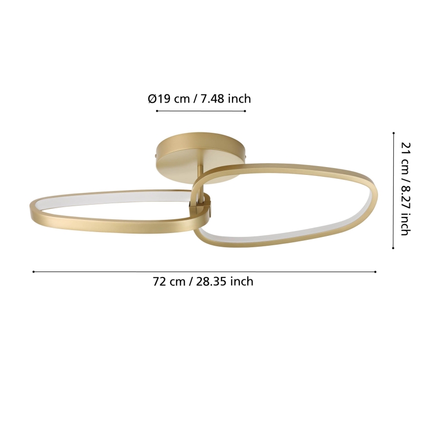 Eglo - LED Prigušivi nadgradni luster LED/25W/230V 3000K zlatna