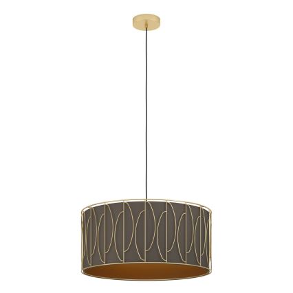 Eglo - Luster na sajli 1xE27/40W/230V zlatna/braon