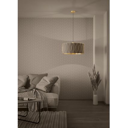 Eglo - Luster na sajli 1xE27/40W/230V zlatna/braon