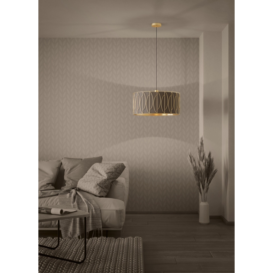 Eglo - Luster na sajli 1xE27/40W/230V zlatna/braon