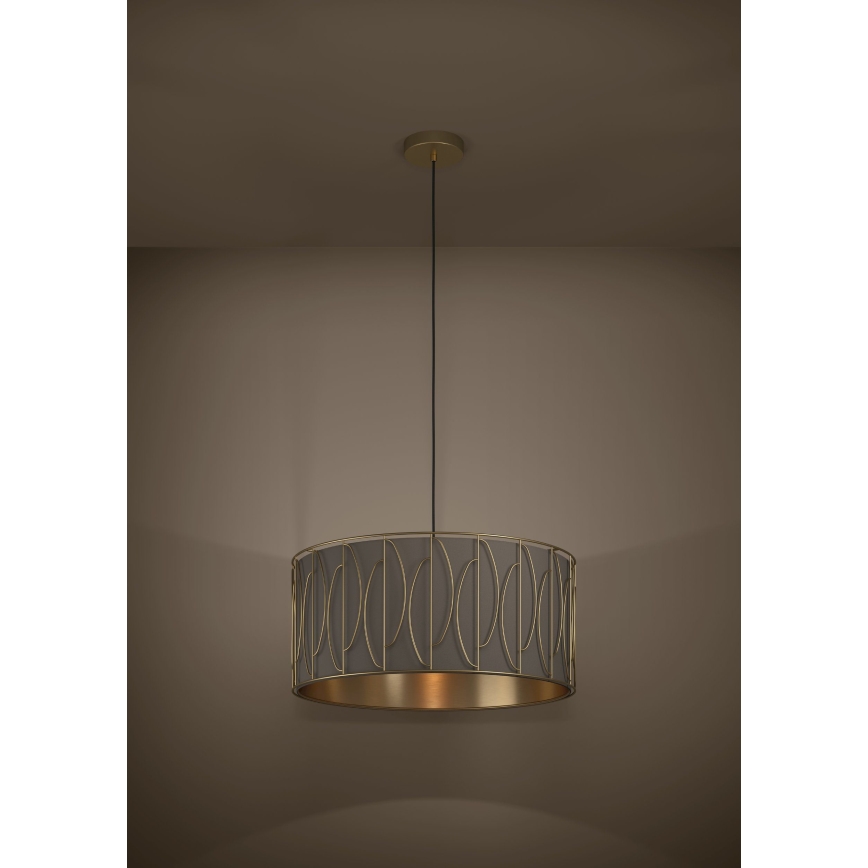 Eglo - Luster na sajli 1xE27/40W/230V zlatna/braon