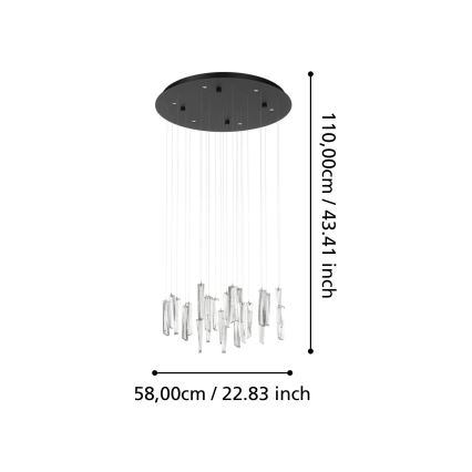 Eglo - LED Prigušivi luster na sajli 6xLED/4,2W/230V 3000K prozirna