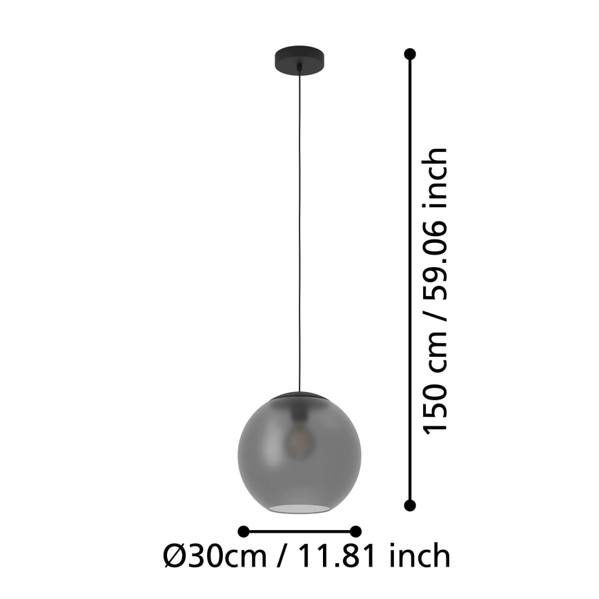 Eglo - Luster na sajli 1xE27/40W/230V sivo