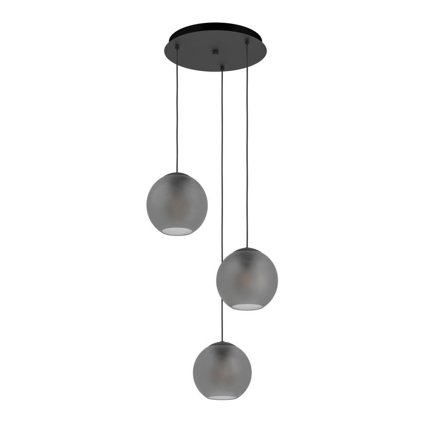 Eglo - Luster na sajli 3xE27/40W/230V sivo