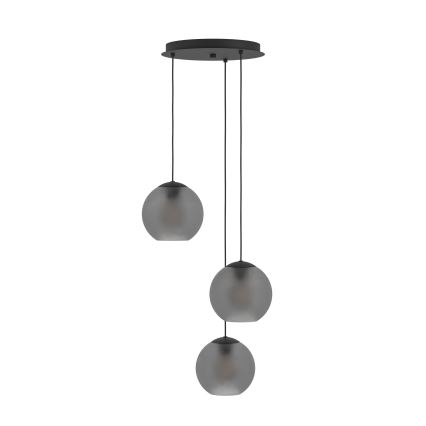 Eglo - Luster na sajli 3xE27/40W/230V sivo