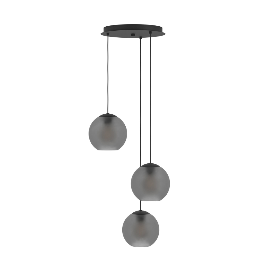 Eglo - Luster na sajli 3xE27/40W/230V sivo