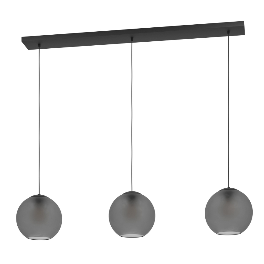 Eglo - Luster na sajli 3xE27/40W/230V sivo