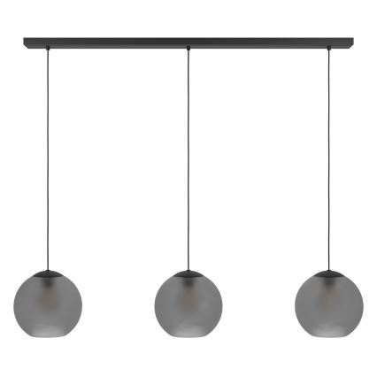 Eglo - Luster na sajli 3xE27/40W/230V sivo