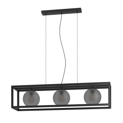 Eglo - Luster na sajli 3xE27/40W/230V sivo/crno