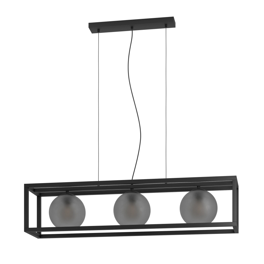 Eglo - Luster na sajli 3xE27/40W/230V sivo/crno