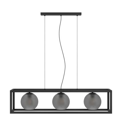 Eglo - Luster na sajli 3xE27/40W/230V sivo/crno