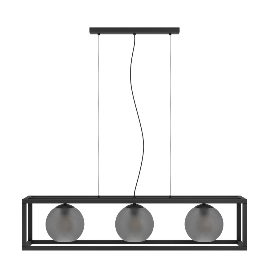 Eglo - Luster na sajli 3xE27/40W/230V sivo/crno