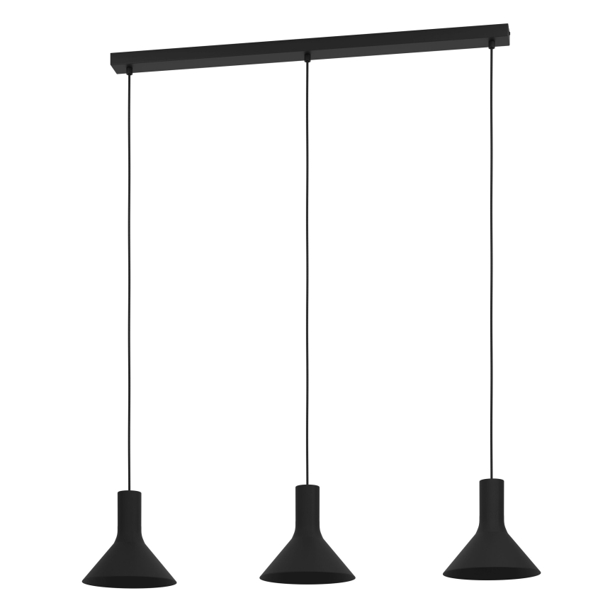 Eglo - Luster na sajli 3xE27/28W/230V crno