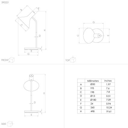 Eglo - Stona lampa 1xE27/28W/230V crno
