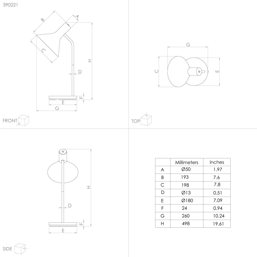 Eglo - Stona lampa 1xE27/28W/230V crno