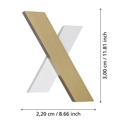 Eglo - LED Zidna lampa 2xLED/5W/230V 3000K zlatna/bela