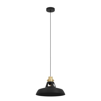 Eglo - Luster na sajli 1xE27/40W/230V crno/zlatna