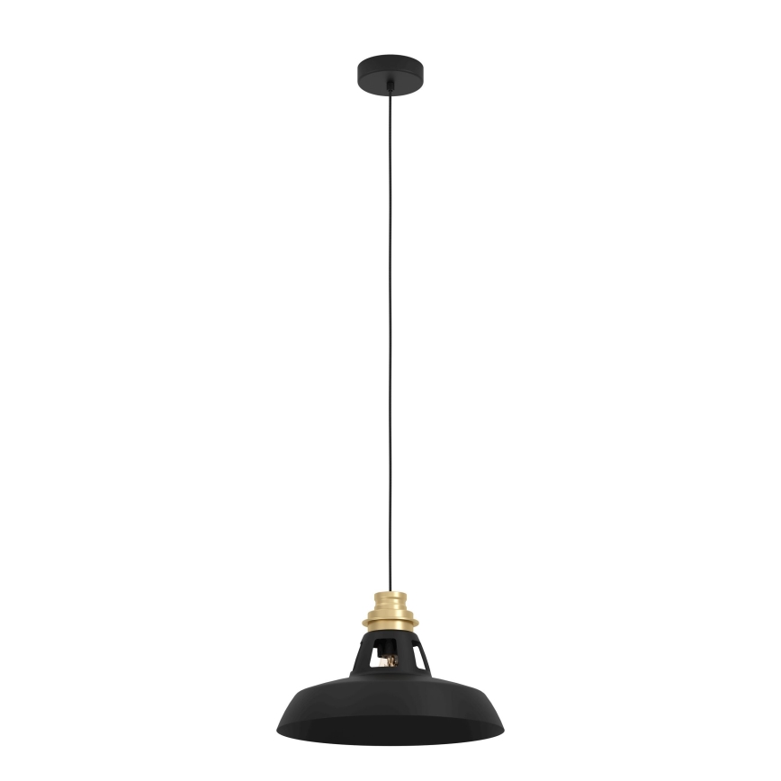 Eglo - Luster na sajli 1xE27/40W/230V crno/zlatna