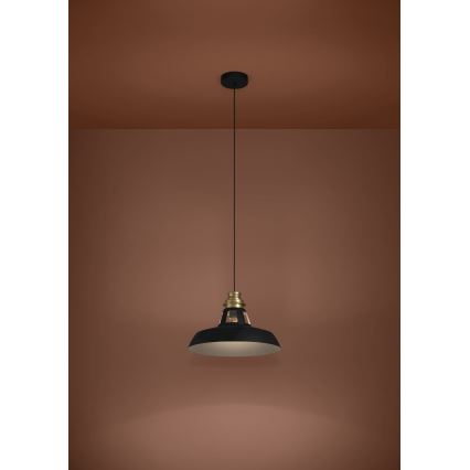 Eglo - Luster na sajli 1xE27/40W/230V crno/zlatna