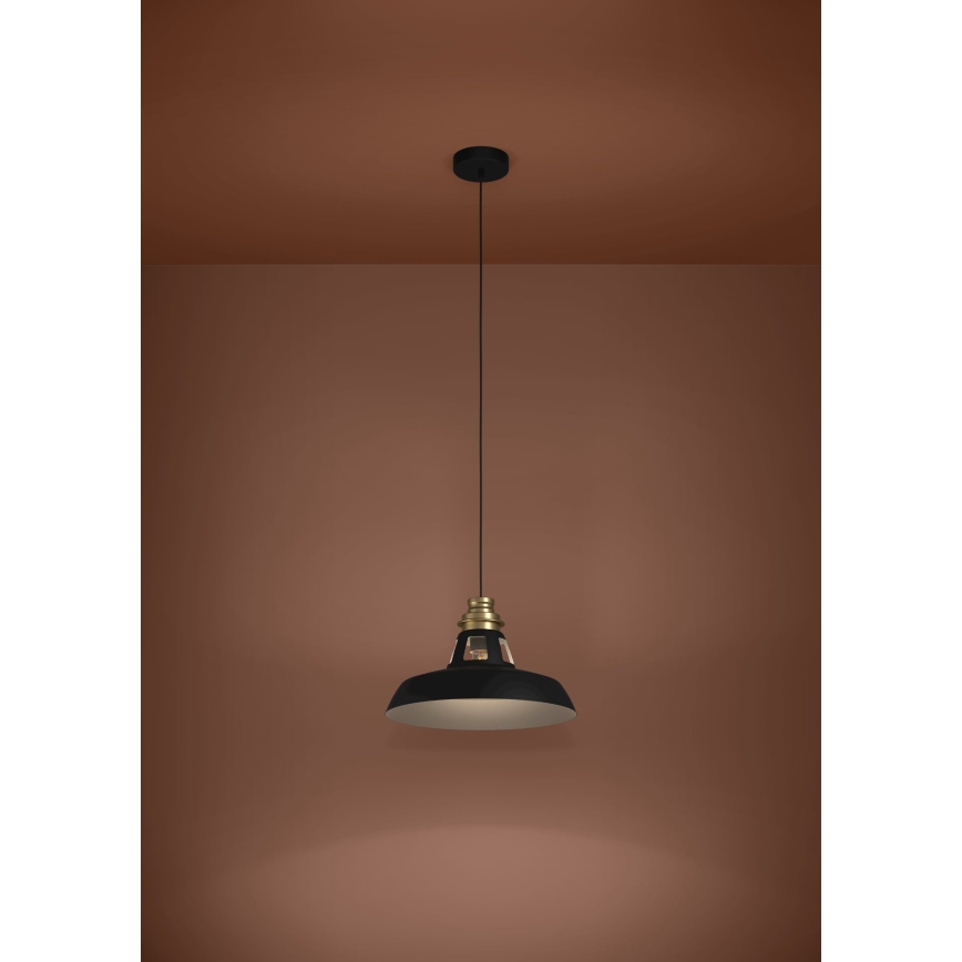 Eglo - Luster na sajli 1xE27/40W/230V crno/zlatna