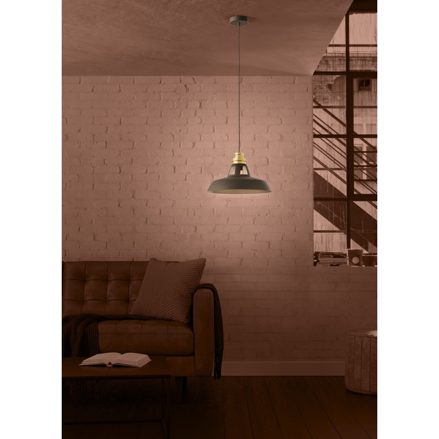 Eglo - Luster na sajli 1xE27/40W/230V crno/zlatna
