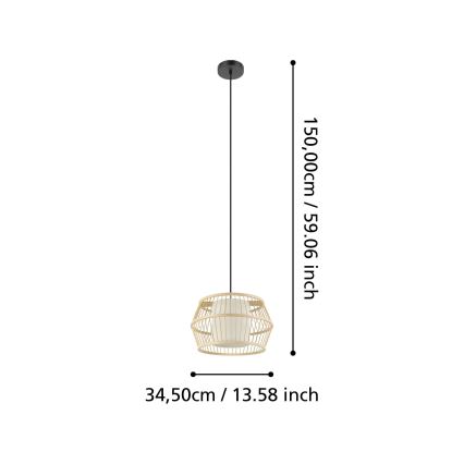 Eglo - Luster na sajli 1xE27/40W/230V braon