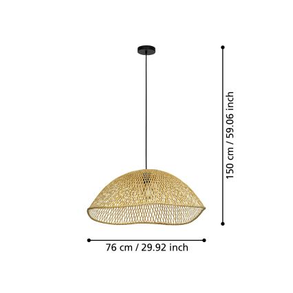 Eglo - Luster na sajli 1xE27/40W/230V pr. 72 cm braon