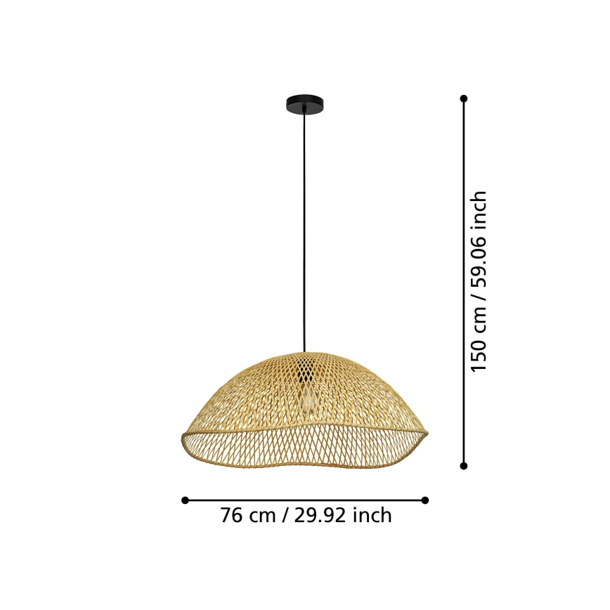 Eglo - Luster na sajli 1xE27/40W/230V pr. 72 cm braon
