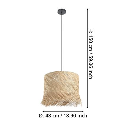 Eglo - Luster na sajli 1xE27/40W/230V braon
