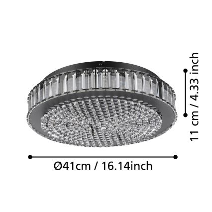 Eglo - LED Prigušiva plafonjera LED/23,5W/230V 4000K crno