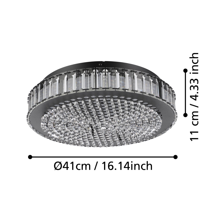 Eglo - LED Prigušiva plafonjera LED/23,5W/230V 4000K crno