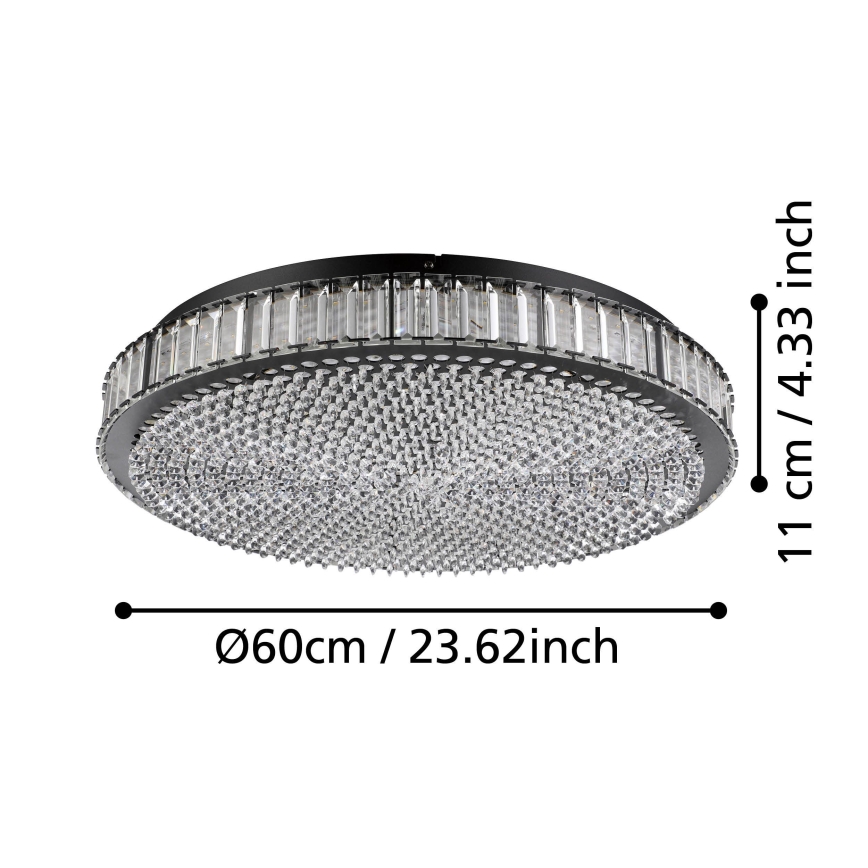 Eglo - LED Prigušiva plafonjera LED/52,4W/230V 4000K crno