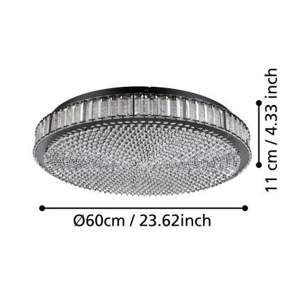 Eglo - prigušiva LED stropno svetlo LED/52,4W/230V 4000K crna