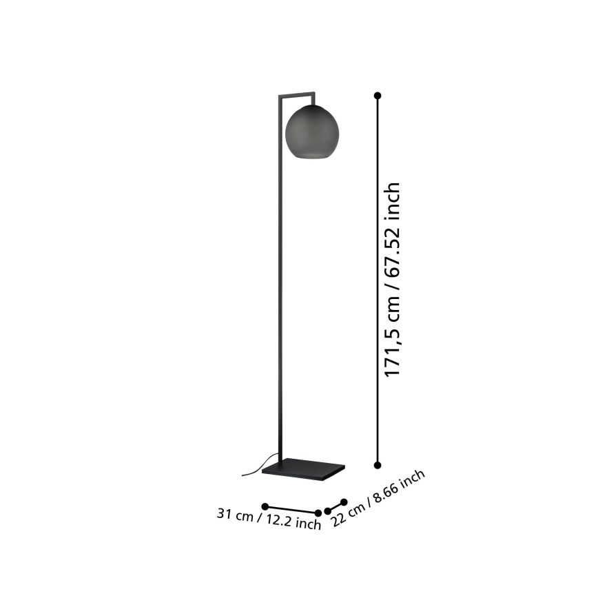 Eglo - Podna lampa 1xE27/40W/230V sivo