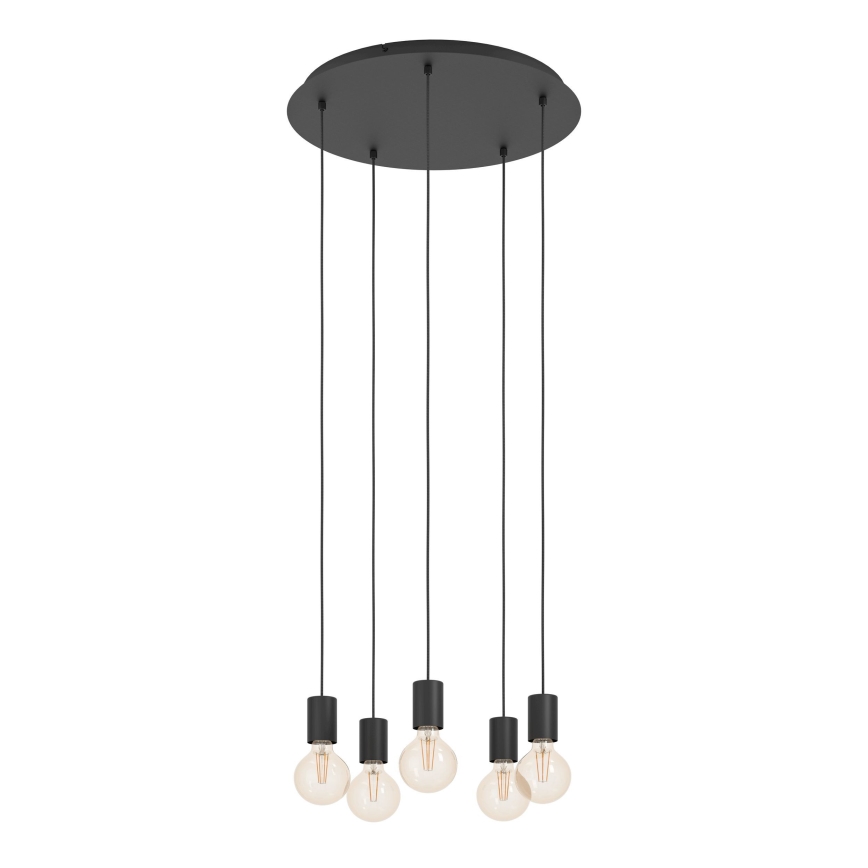 Eglo - Luster na sajli 5xE27/40W/230V crno