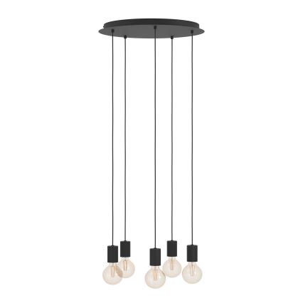 Eglo - Luster na sajli 5xE27/40W/230V crno