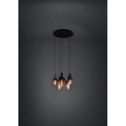 Eglo - Luster na sajli 5xE27/40W/230V crno