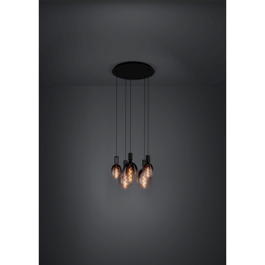 Eglo - Luster na sajli 5xE27/40W/230V crno