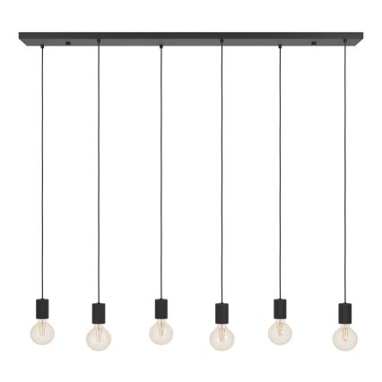 Eglo - Luster na sajli 6xE27/40W/230V crno