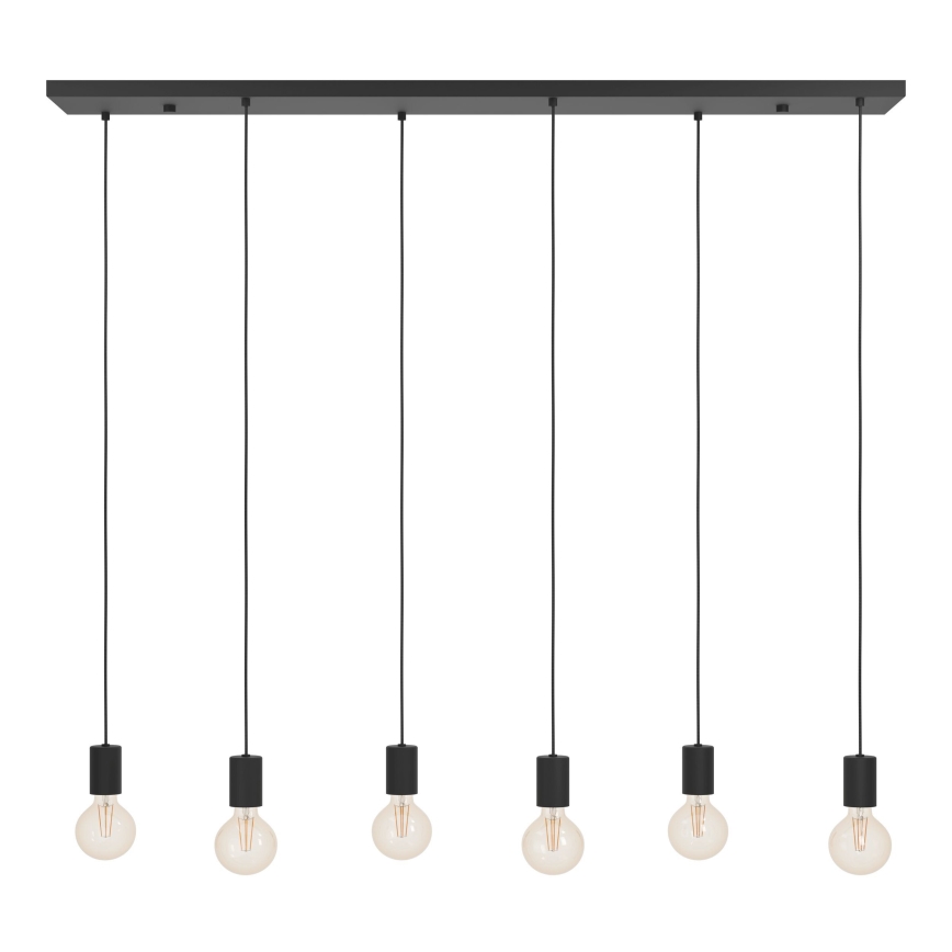 Eglo - Luster na sajli 6xE27/40W/230V crno