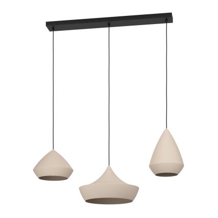 Eglo - Luster na sajli 3xE27/28W/230V bež
