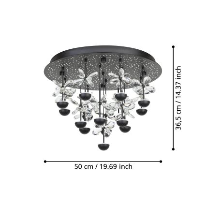Eglo - LED Prigušiva plafonjera LED/27W/230V 3000K crno