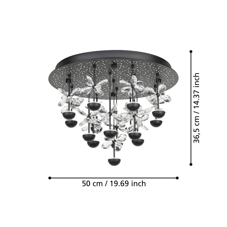 Eglo - LED Prigušiva plafonjera LED/27W/230V 3000K crno