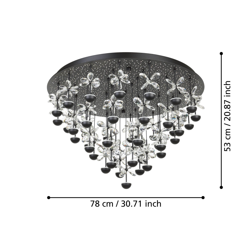 Eglo - LED Prigušiva plafonjera LED/77,4W/230V 3000K crno