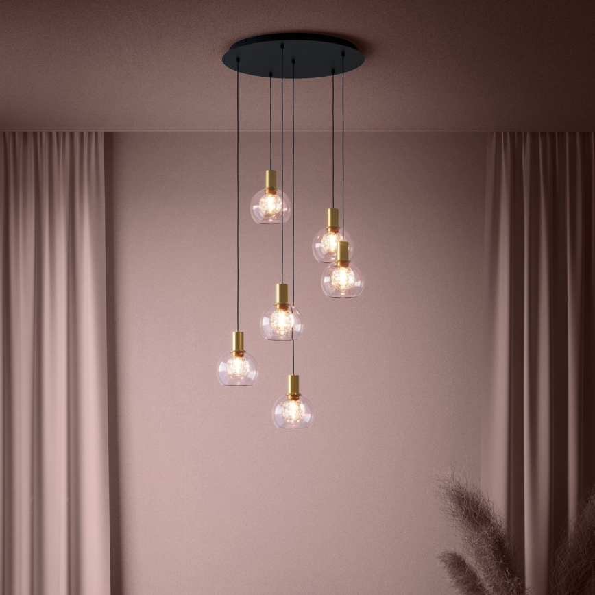 Eglo 390279 - LED Prigušivi luster na sajli 6xLED/5,4W/230V 3000K pr. 54 cm zlatna