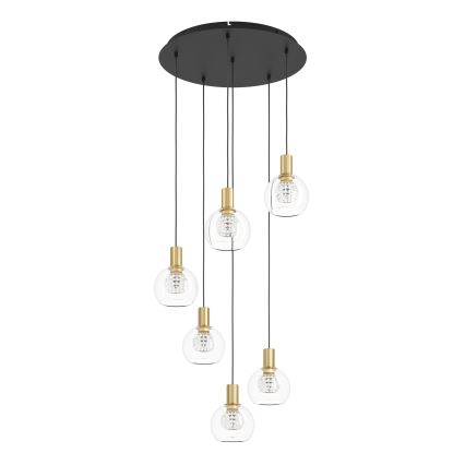 Eglo 390279 - LED Prigušivi luster na sajli 6xLED/5,4W/230V 3000K pr. 54 cm zlatna